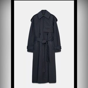 SOLD ZARA PLAID TRENCH COAT ZW COLLECTION LIMITED EDITION M